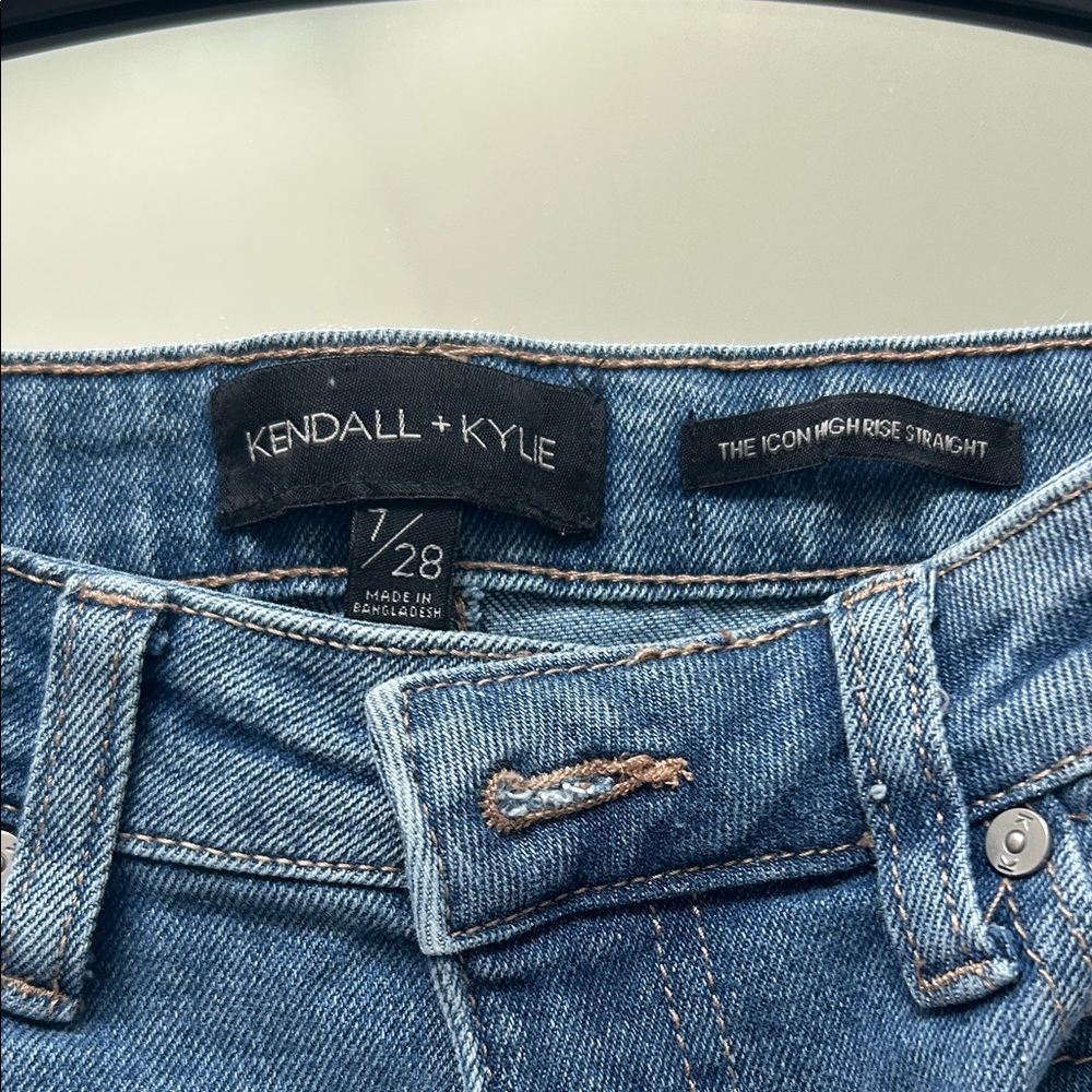 Kendall+Kylie Stylish Blue Distressed Jeans - Picture 2 of 4